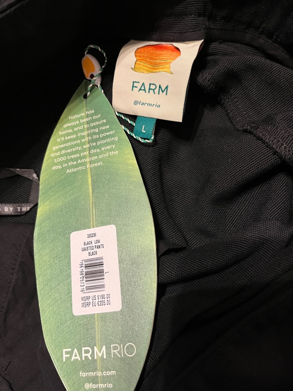 FARM Rio Black Low-Waist Pant - Picture 3 of 3